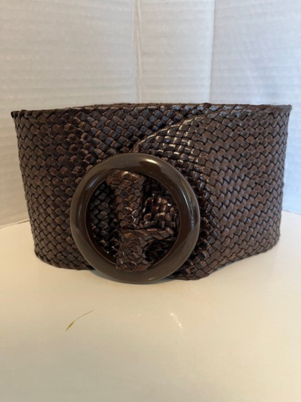 Extra wide woven belt.